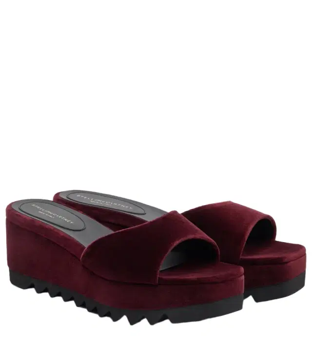 Stella McCartney Sneak Elyse velvet wedge mules