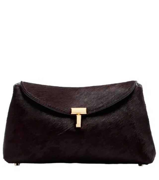 T-Lock Mini calf hair clutch