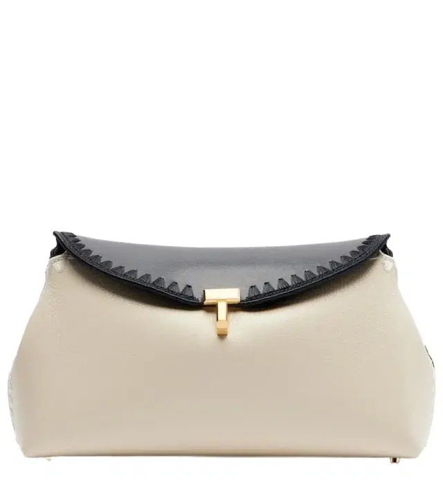T-lock leather clutch