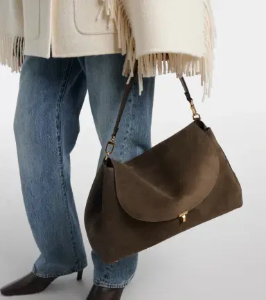 Toteme T-Lock suede shoulder bag | Thumbnail 5 Toteme T-Lock suede shoulder bag | Thumbnail 5