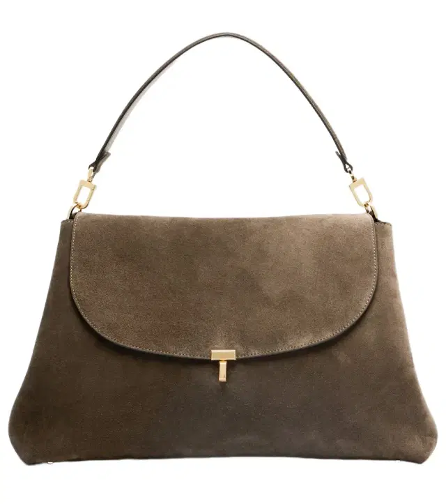 T-Lock suede shoulder bag