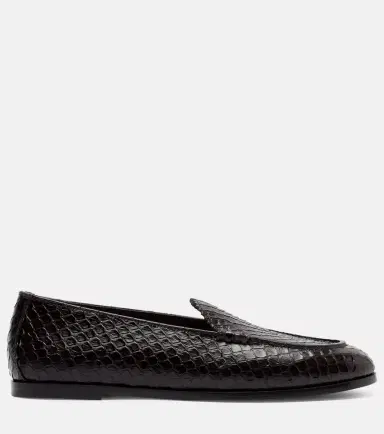 Aquazzura College snake-effect leather loafers | Thumbnail 3