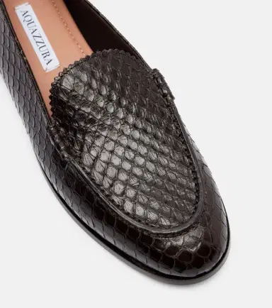 Aquazzura College snake-effect leather loafers | Thumbnail 4