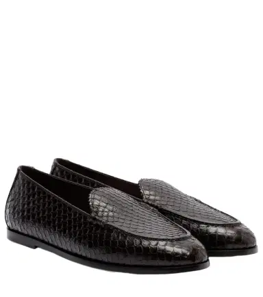 Aquazzura College snake-effect leather loafers | Thumbnail 1