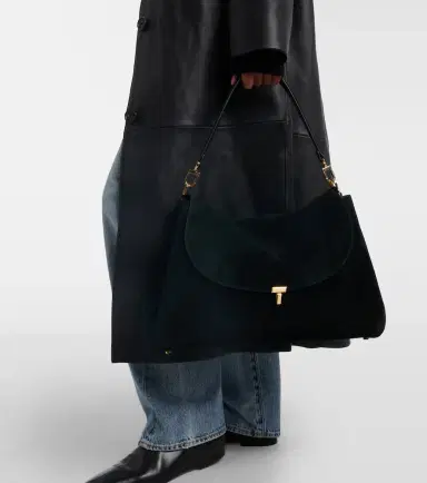 TOTEME T-Lock suede shoulder bag | Thumbnail 4 TOTEME T-Lock suede shoulder bag | Thumbnail 4