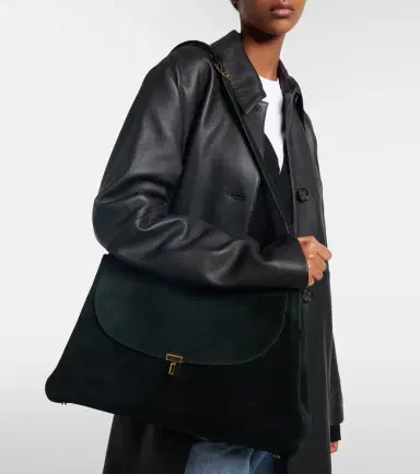 TOTEME T-Lock suede shoulder bag | Thumbnail 6 TOTEME T-Lock suede shoulder bag | Thumbnail 6