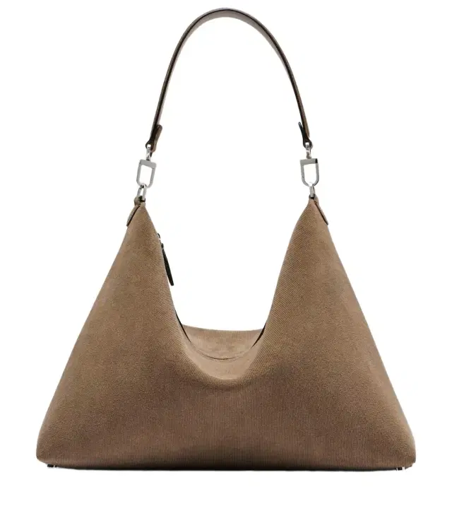 Toteme Bevel Medium suede shoulder bag
