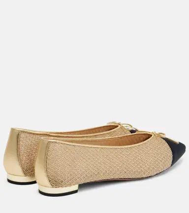 Aquazzura Gioia leather-trimmed ballet flats | Thumbnail 4 Aquazzura Gioia leather-trimmed ballet flats | Thumbnail 4