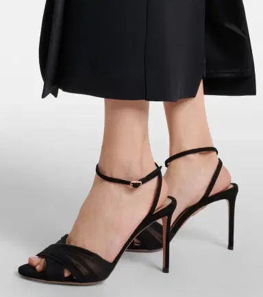 Aquazzura Voile 85 leather slingback sandals | Thumbnail 5