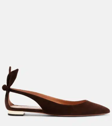 Aquazzura Bow Tie suede ballet flats | Thumbnail 3 Aquazzura Bow Tie suede ballet flats | Thumbnail 3
