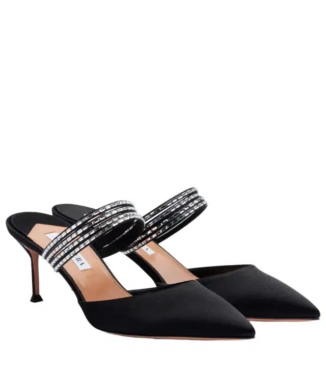 Luce 65 embellished satin mules