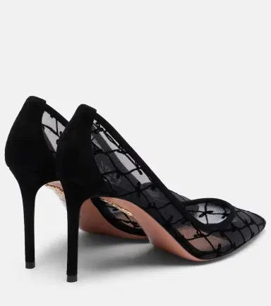 Aquazzura 85 suede-trimmed mesh pumps | Thumbnail 2 Aquazzura 85 suede-trimmed mesh pumps | Thumbnail 2
