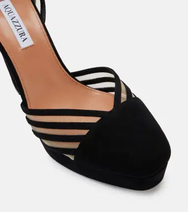 Aquazzura Alana suede and mesh platform pumps | Thumbnail 2 Aquazzura Alana suede and mesh platform pumps | Thumbnail 2