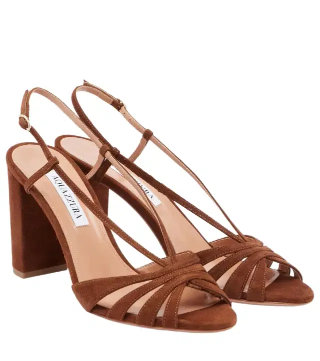 Aquazzura Aimée 85 suede sandals
