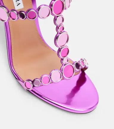 Aquazzura Afterglow 105 embellished leather sandals | Thumbnail 3