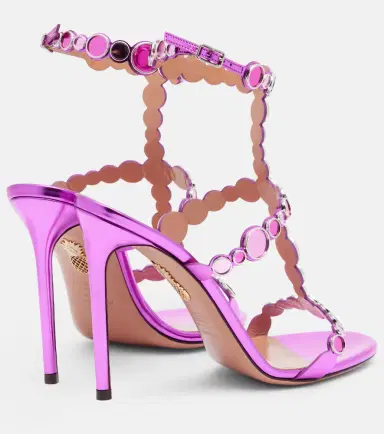Aquazzura Afterglow 105 embellished leather sandals | Thumbnail 4