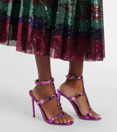 Aquazzura Afterglow 105 embellished leather sandals | Thumbnail 6
