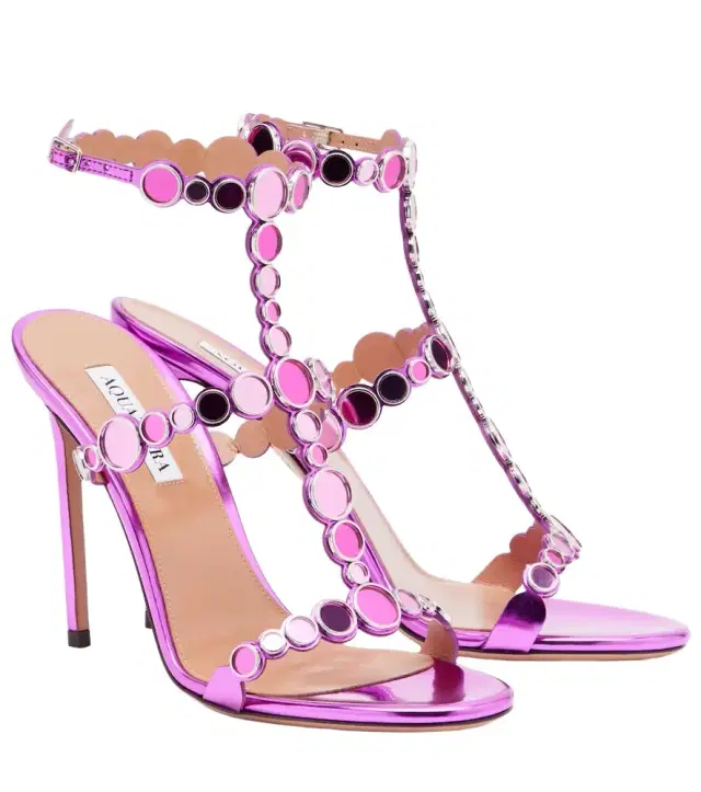 Aquazzura Afterglow 105 embellished leather sandals