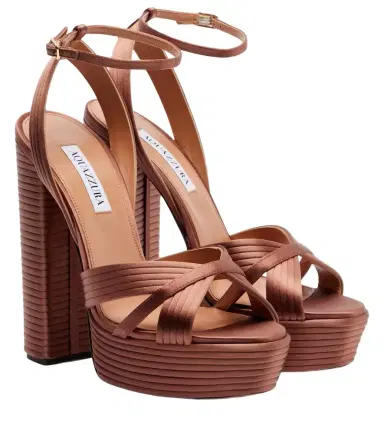 Aquazzura Sundance 140 satin platform sandals | Thumbnail 1