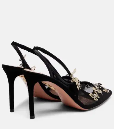 Aquazzura Papillon embellished mesh slingback pumps | Thumbnail 3 Aquazzura Papillon embellished mesh slingback pumps | Thumbnail 3