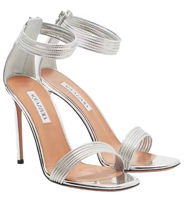 Aquazzura Sway metallic leather sandals