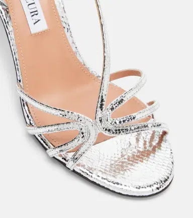 Aquazzura Talk To Me 75 metallic leather sandals | Thumbnail 3 Aquazzura Talk To Me 75 metallic leather sandals | Thumbnail 3