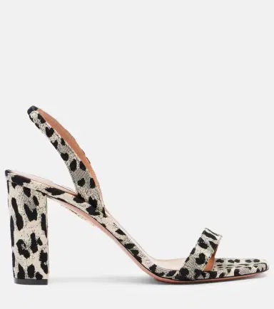 Aquazzura So Nude 85 canvas slingback sandals | Thumbnail 4