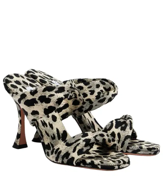 Aquazzura Twist 95 leopard-print sandals