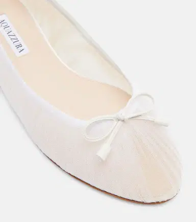 Aquazzura Voile leather-trimmed tulle ballet flats | Thumbnail 4 Aquazzura Voile leather-trimmed tulle ballet flats | Thumbnail 4