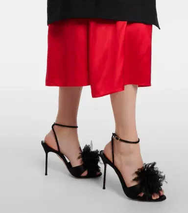 Aquazzura Poème 105 satin slingback sandals | Thumbnail 5 Aquazzura Poème 105 satin slingback sandals | Thumbnail 5