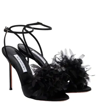 Aquazzura Poème 105 satin slingback sandals | Thumbnail 1 Aquazzura Poème 105 satin slingback sandals | Thumbnail 1