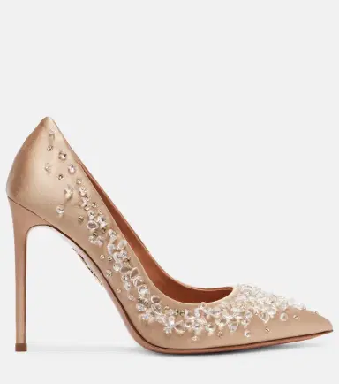 Aquazzura Constellation embellished satin pumps | Thumbnail 2