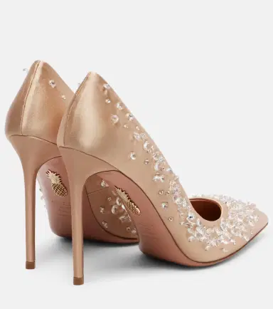 Aquazzura Constellation embellished satin pumps | Thumbnail 4