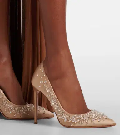 Aquazzura Constellation embellished satin pumps | Thumbnail 5