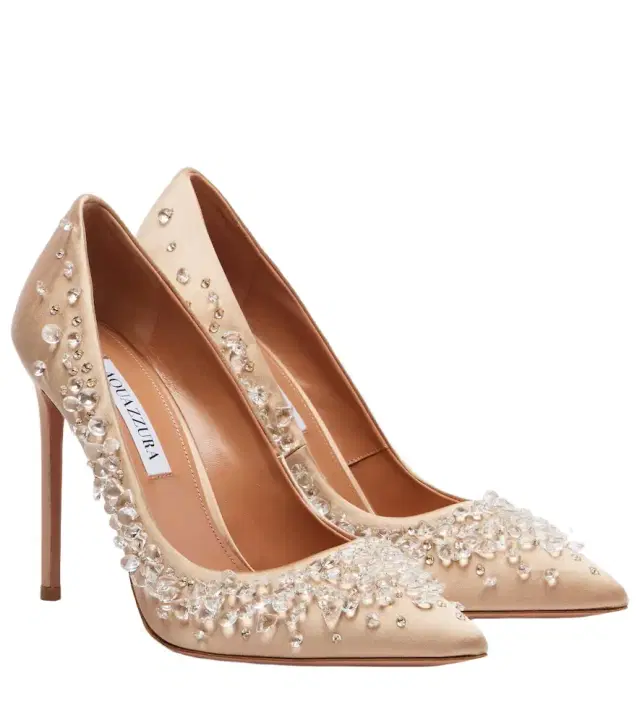 Aquazzura Constellation embellished satin pumps