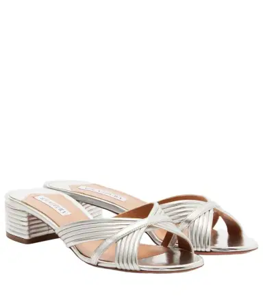 Aquazzura Sundance metallic leather sandals | Thumbnail 1