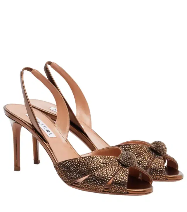 Aquazzura Italian Flirt 75 embellished leather sandals