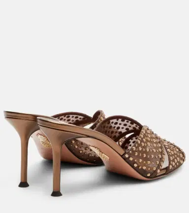 Aquazzura Crystal Lover embellished tulle mules | Thumbnail 4