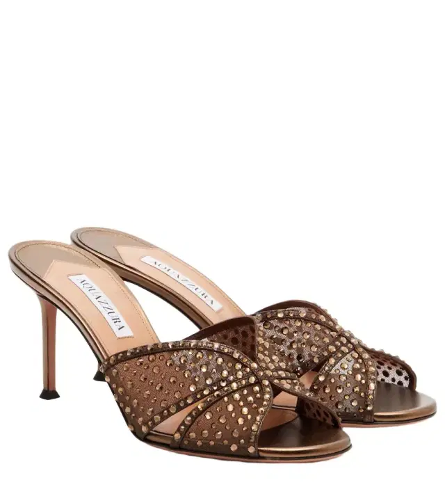 Aquazzura Crystal Lover embellished tulle mules