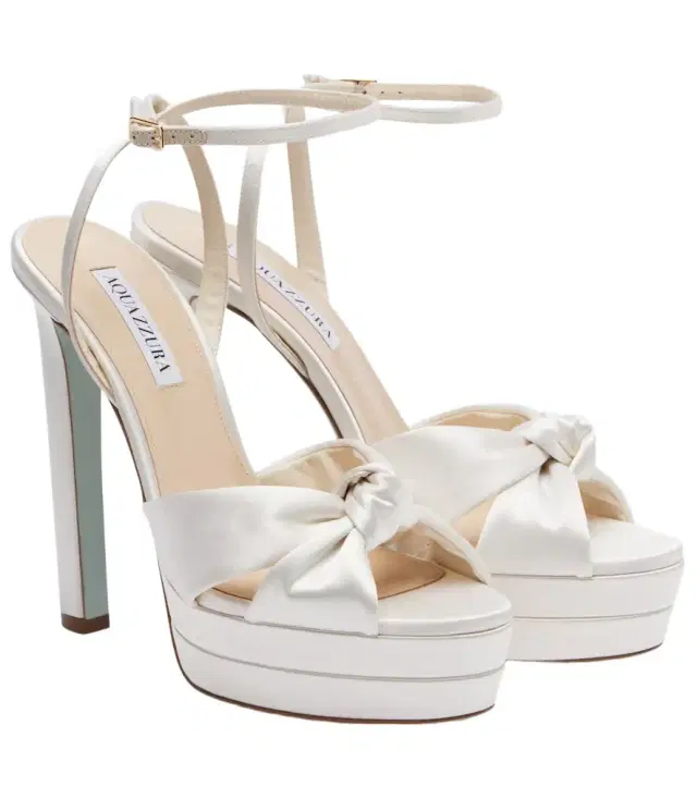 Aquazzura Bridal Cupid 130 silk satin platform sandals