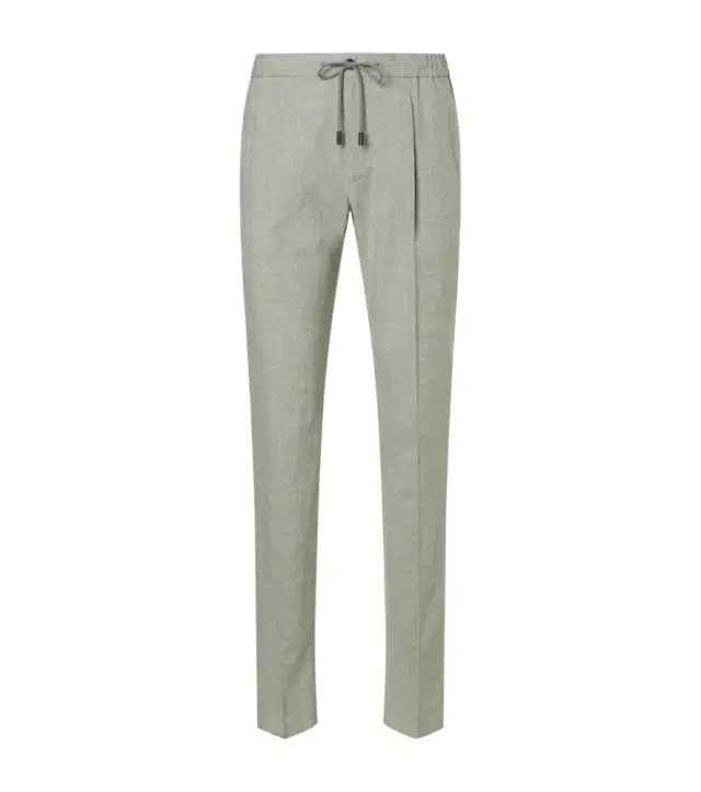 Linen wool and silk tapered pants