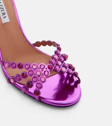 Aquazzura Tequila crystal-embellished metallic leather sandals | Thumbnail 3 Aquazzura Tequila crystal-embellished metallic leather sandals | Thumbnail 3