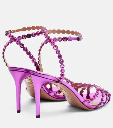 Aquazzura Tequila crystal-embellished metallic leather sandals | Thumbnail 4 Aquazzura Tequila crystal-embellished metallic leather sandals | Thumbnail 4