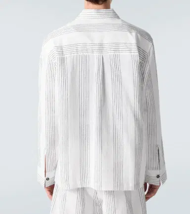 Commas Textured Striped cotton overshirt | Thumbnail 4 Commas Textured Striped cotton overshirt | Thumbnail 4