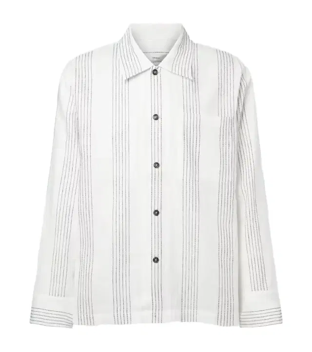 Textured Striped cotton overshirt
