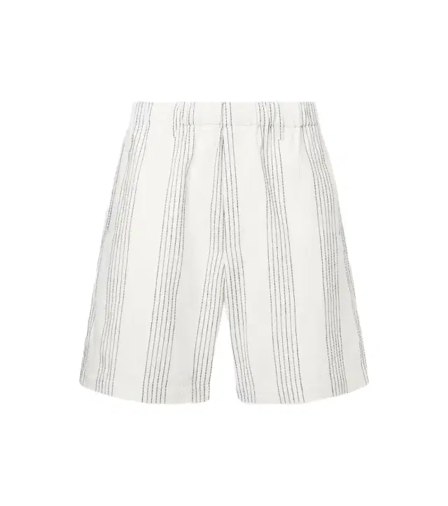 Commas Textured Striped cotton Bermuda shorts