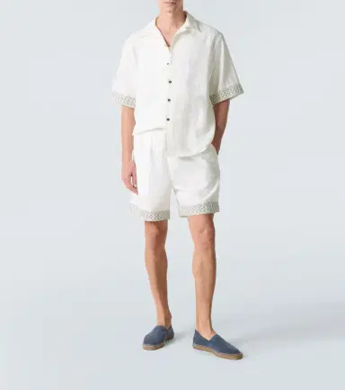 Commas Crochet-trimmed bowling shirt | Thumbnail 2