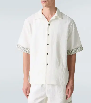 Commas Crochet-trimmed bowling shirt | Thumbnail 4