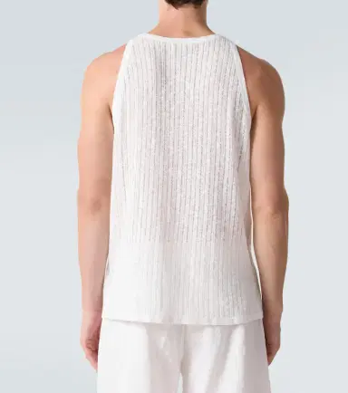 Commas Pointelle cotton and linen tank top | Thumbnail 4