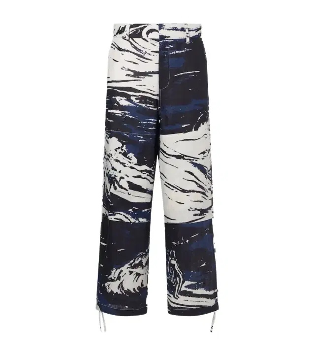 Commas Printed linen straight pants